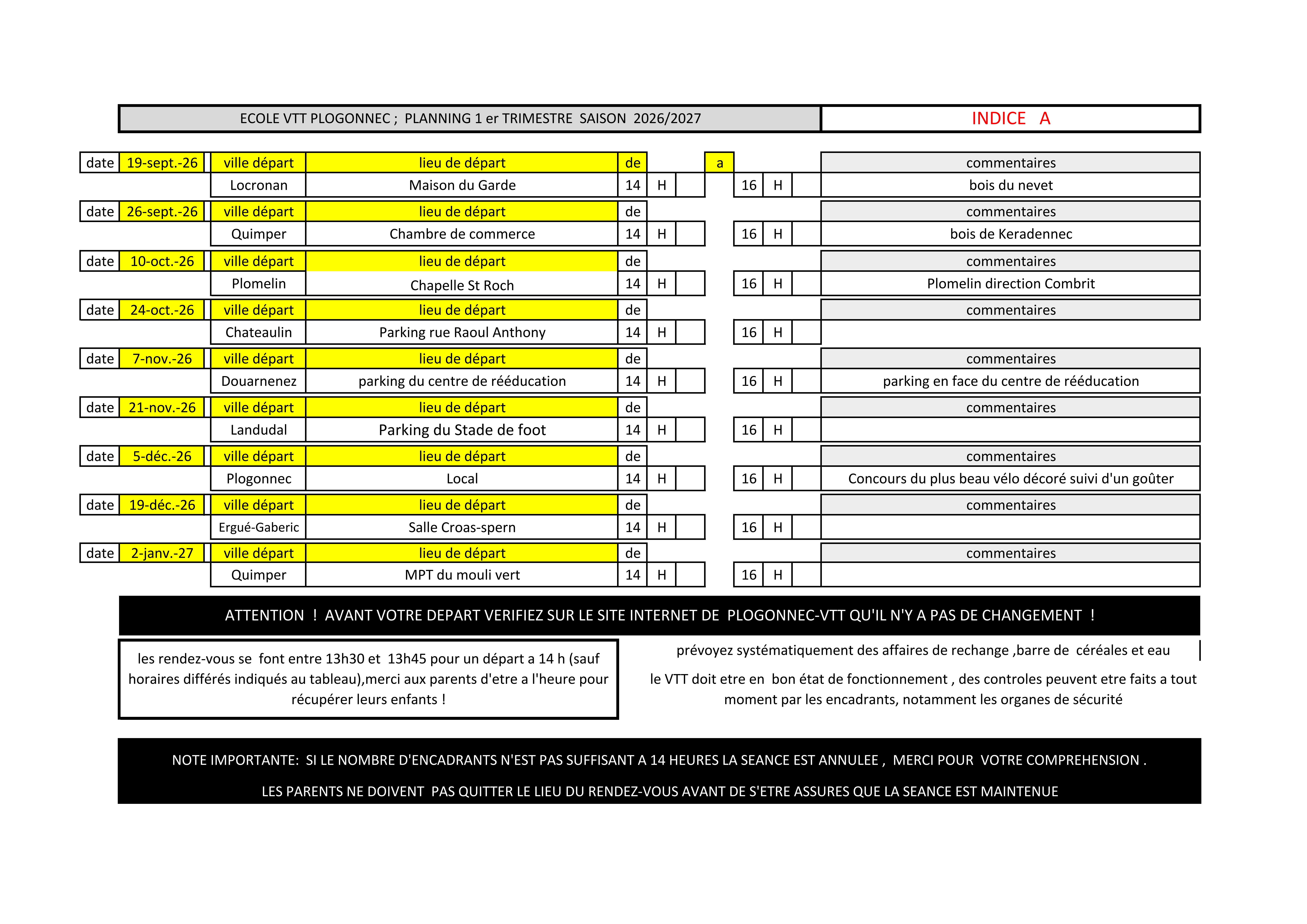 planning 1er trimestre 2026-27 école vtt